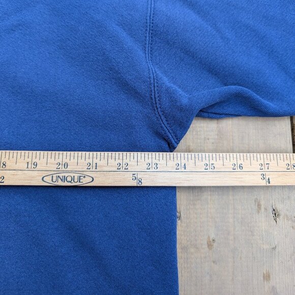 Vintage Nike Embroidered Swoosh Crewneck Sweatshirt Blue Made in USA L - Picture 6 of 6